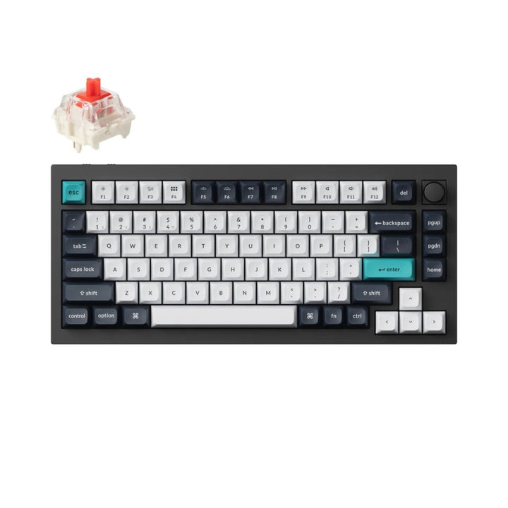 Keychron Q1 Max Swappable RGB Backlight Knob Version ISO Layout Italian - Black (Cherry PBT Dye-Sublimation Keycaps)